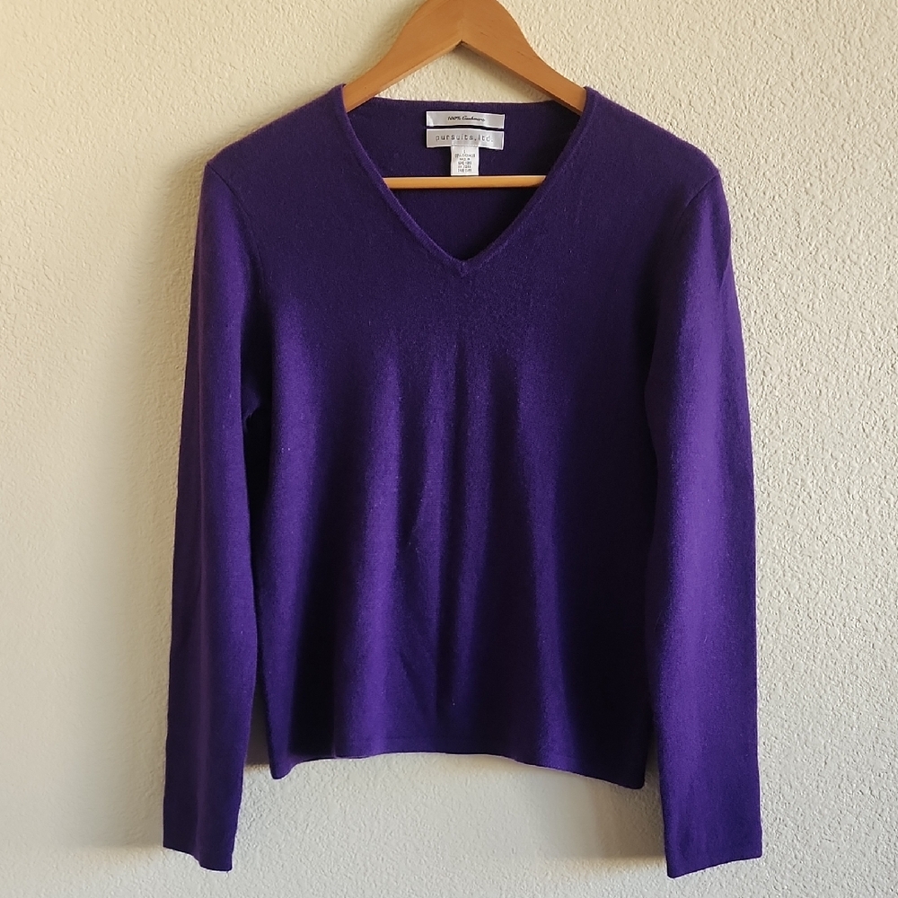 Pursuits, Ltd 100% Cashmere Purple Sweater Size Large